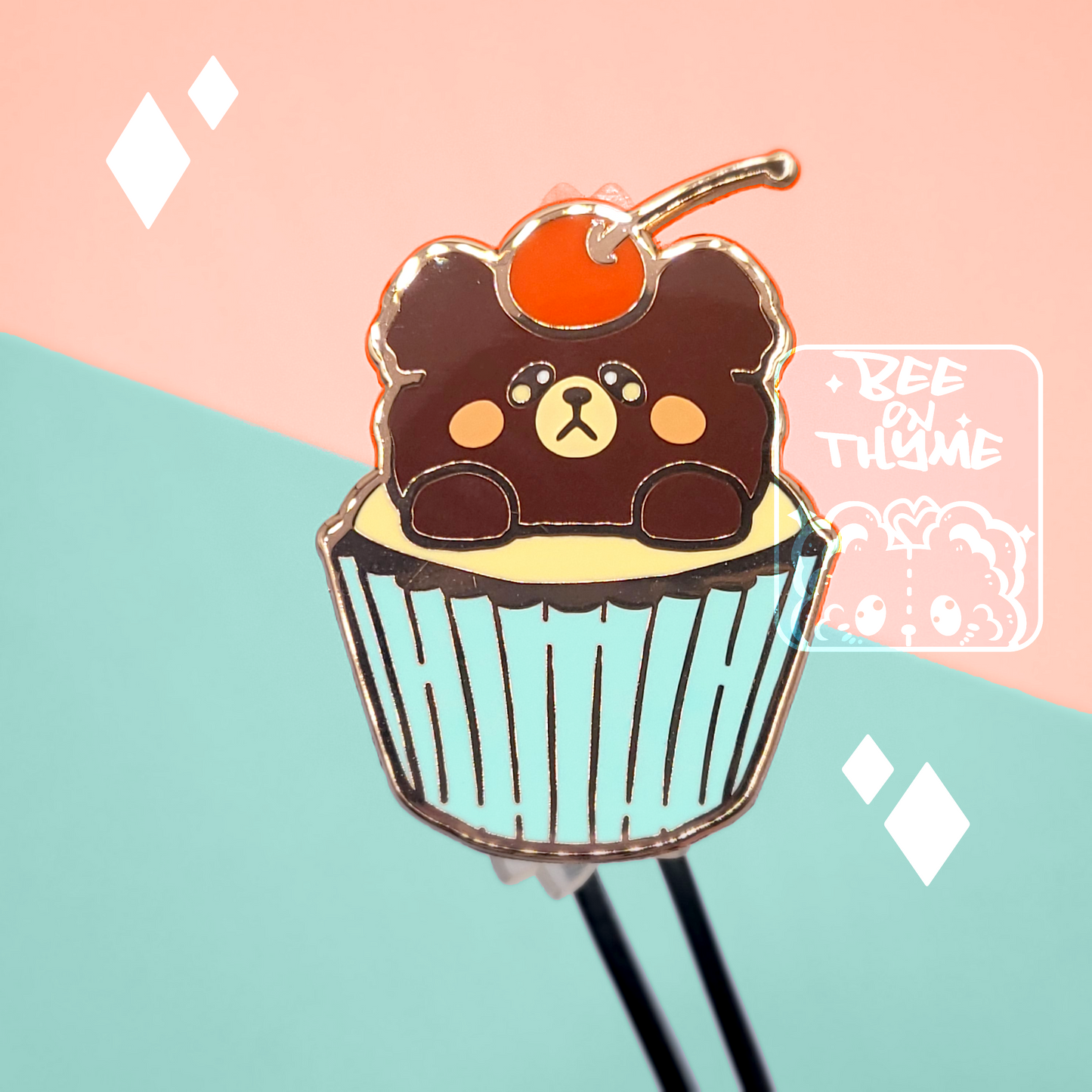 Bear Snacks: Cupcake Bear Enamel Pin