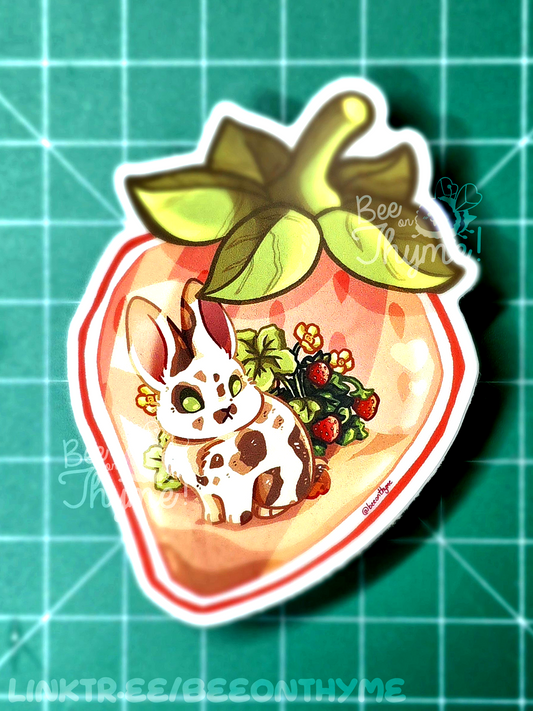 Strawbunny Vinyl Sticker