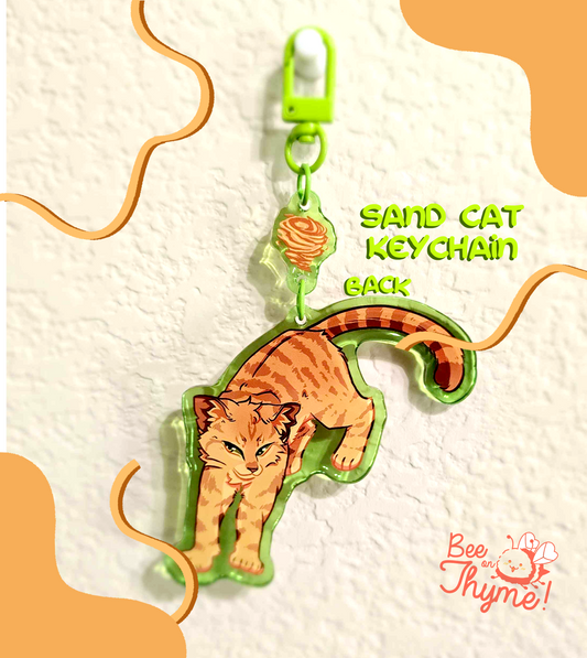 Battle Cats Sand Cat Dangle Keychain