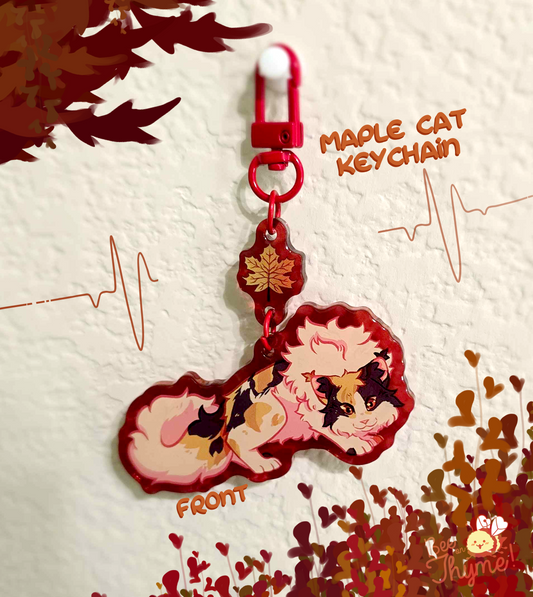 Battle Cats Maple Cat Dangle Keychain
