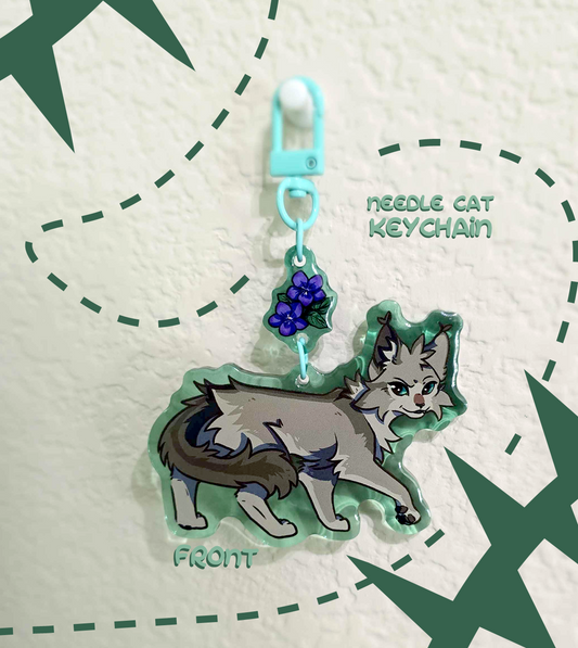 Battle Cats Needle Cat Dangle Keychain