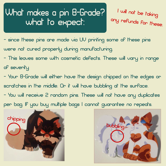 Battle Cats B-Grade Pins | 2 pins per bag