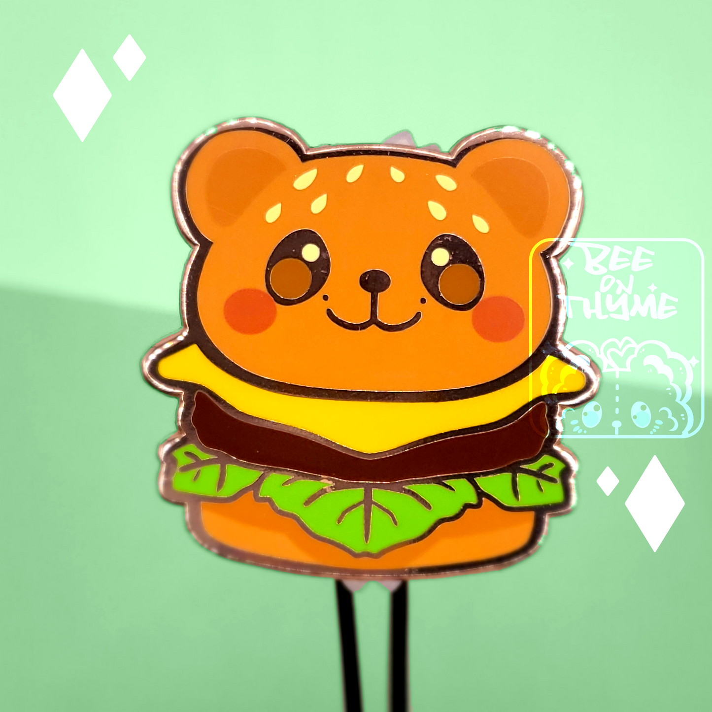 Bear Snacks: Burger Bear Enamel Pin
