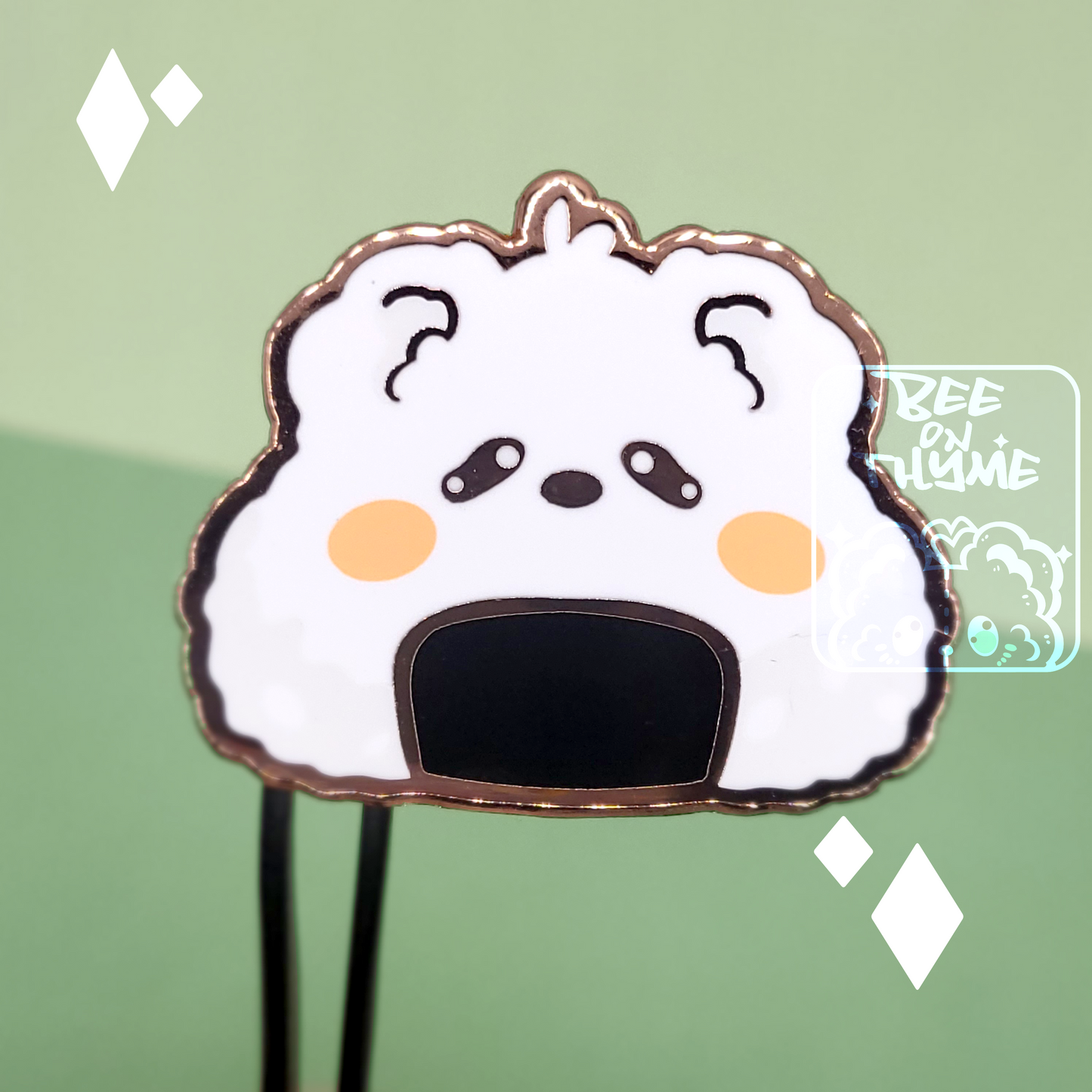 Bear Snacks: Onigiri Bear Enamel Pin