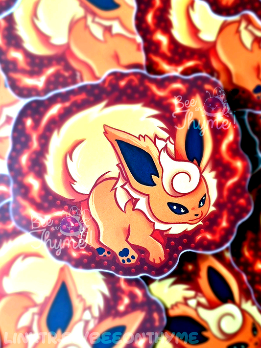 Fire Mon Vinyl Sticker