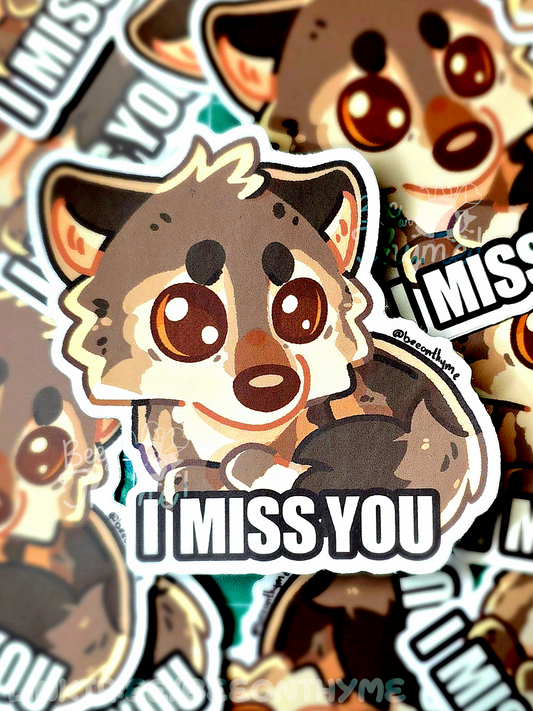 I Miss You Wolf Vinyl Sticker