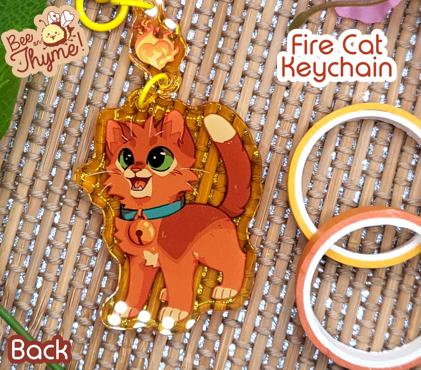 Battle Cats: Fire Cat Dangle Keychain