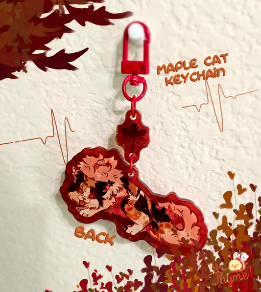 Battle Cats Maple Cat Dangle Keychain