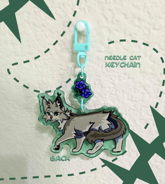 Battle Cats Needle Cat Dangle Keychain
