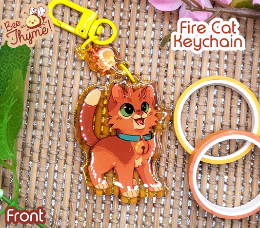 Battle Cats: Fire Cat Dangle Keychain