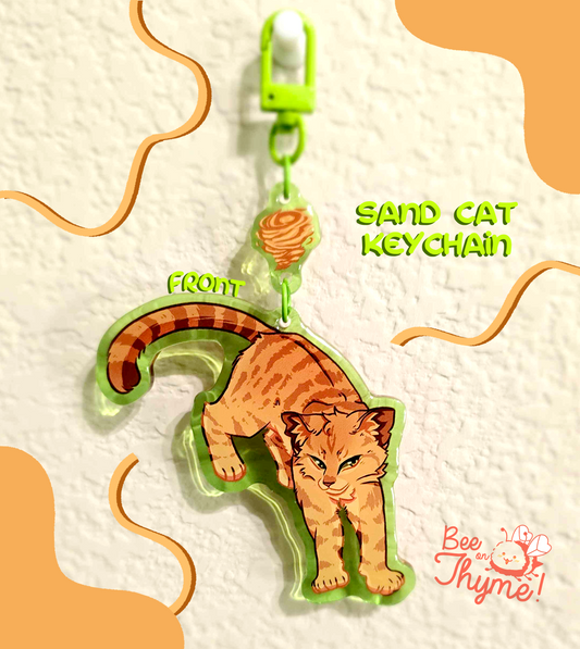 Battle Cats Sand Cat Dangle Keychain