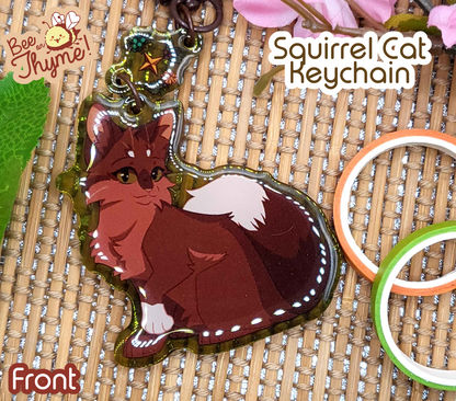 Battle Cats: Squirrel Cat Dangle Keychain